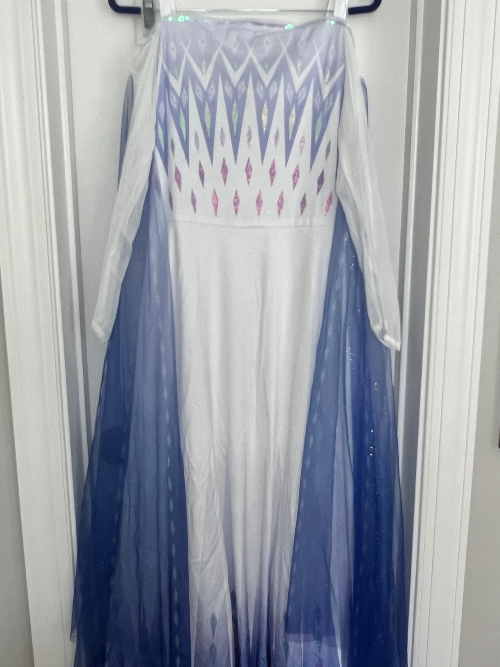 Disney Frozen Elsa White and Light Blue Sparkle Princess Gown